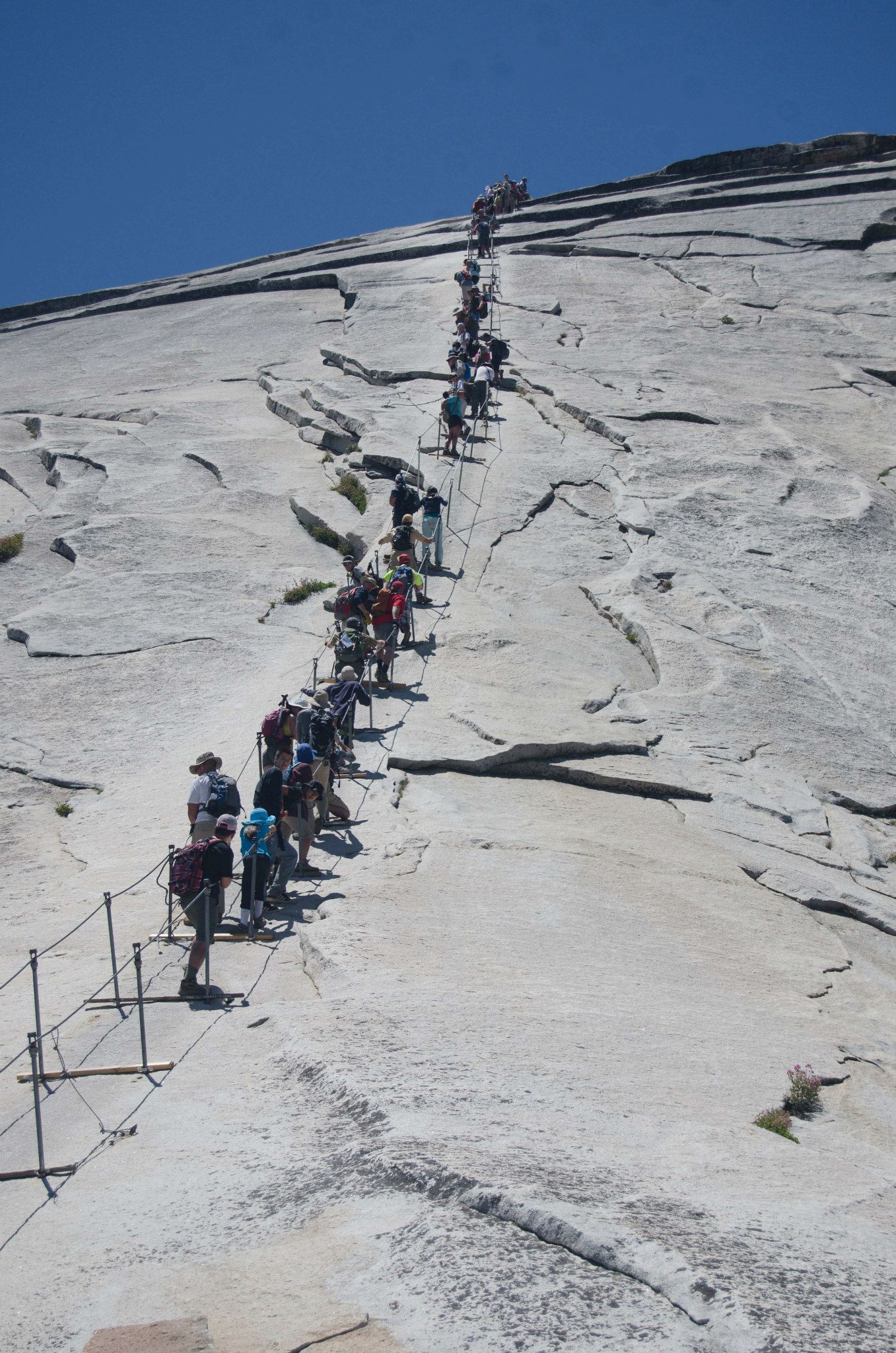 Line on the cables in Half Dome